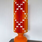 Camaieu table lamp - orange opaline and vintage fabric