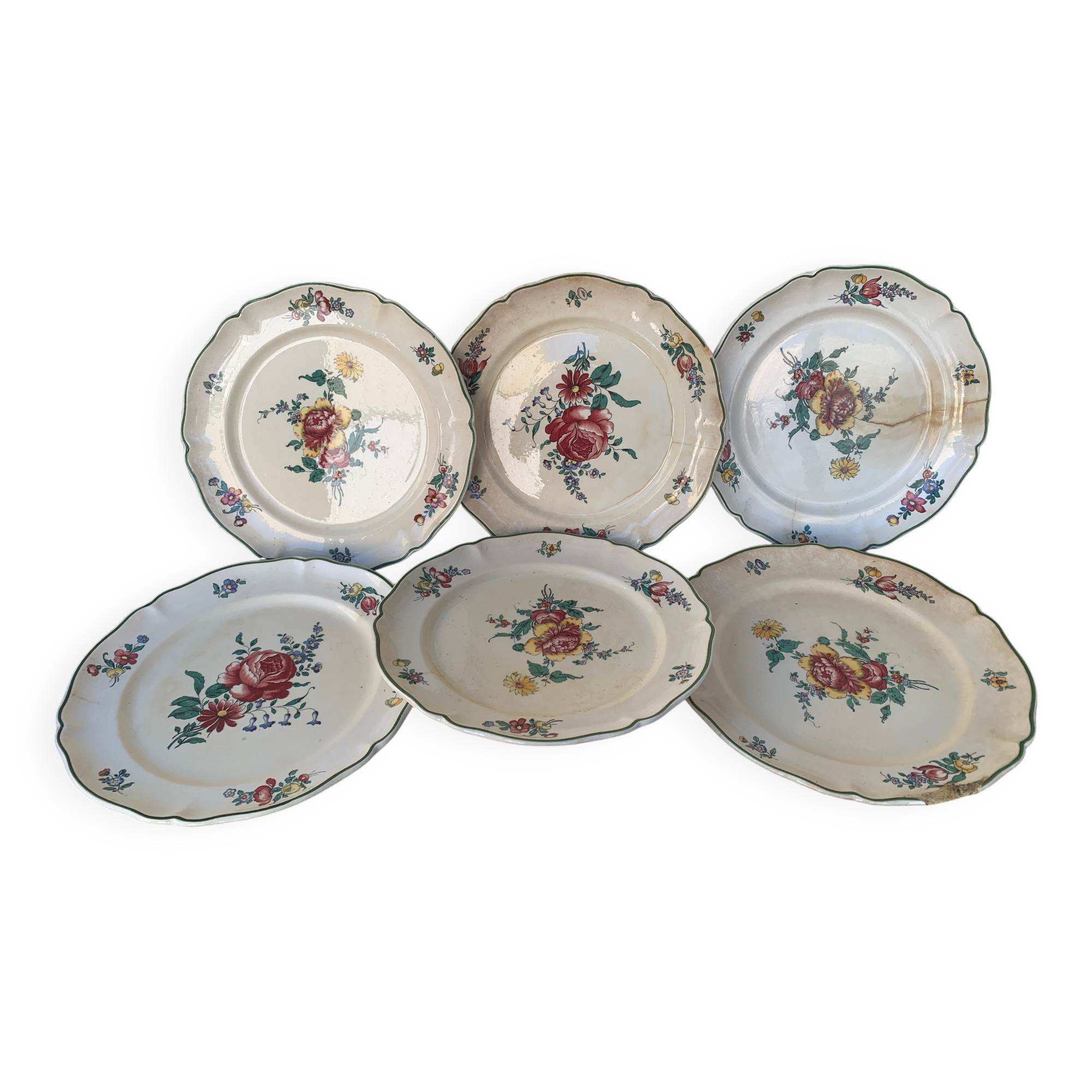 6 Villeroy and Boch Mettlach earthenware soup plates