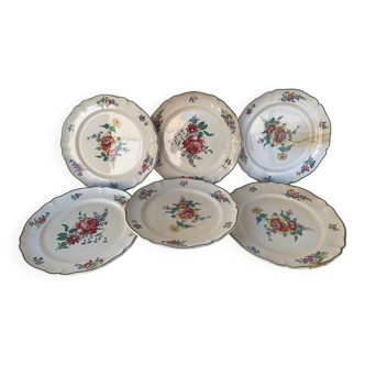 6 assiettes creuses en faïence Villeroy et Boch Mettlach