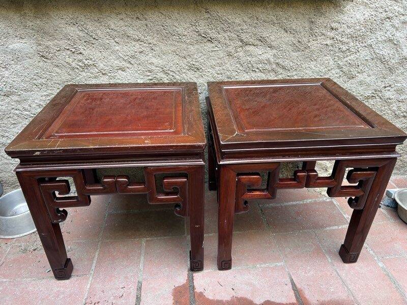 2 tables basses style asiatique
