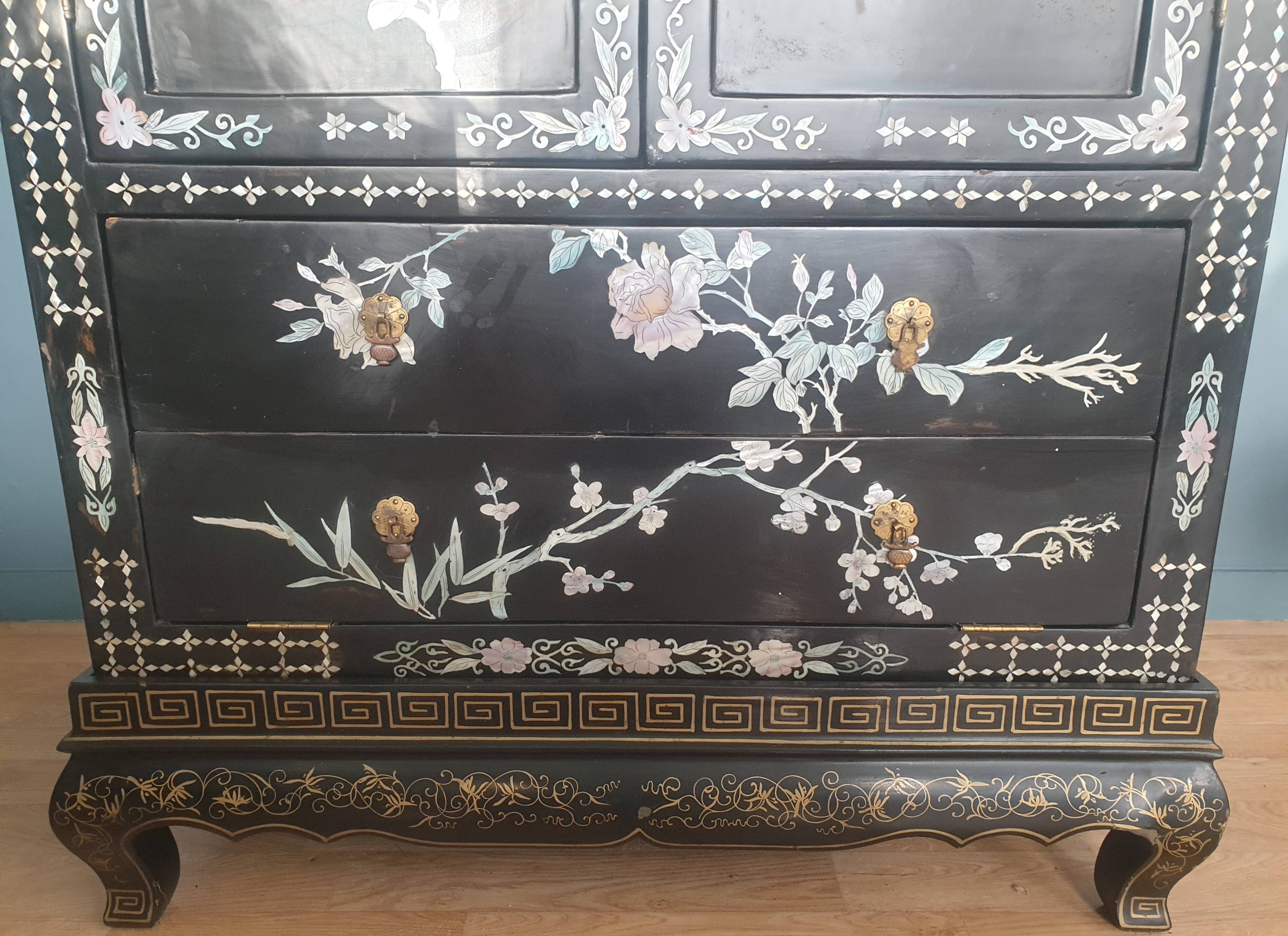 Chinese black wardrobe