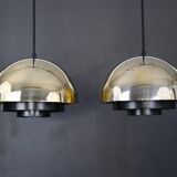 Pendant light “Milieu” Golden Line 24-carat-gold-plated. By Jo Hammerborg for Fog & Mørup. Denmark 1