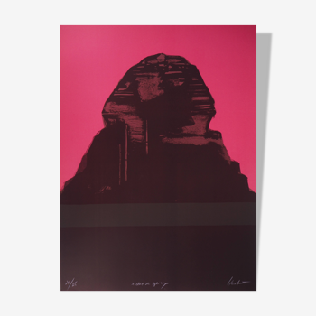 Claude HASTAIRE : Egypte, le sphinx rose - Lithographie Originale Signée