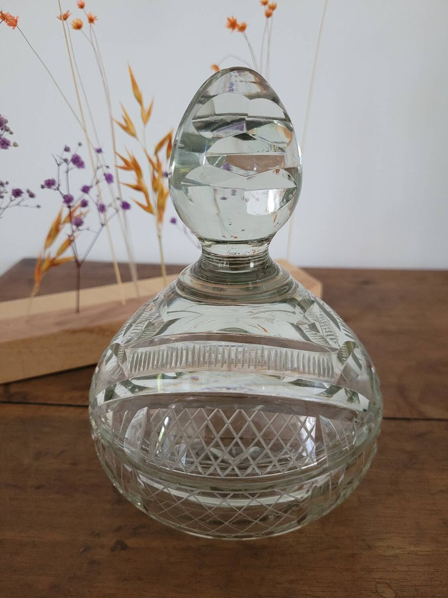 Bonbonnière en cristal ciselée