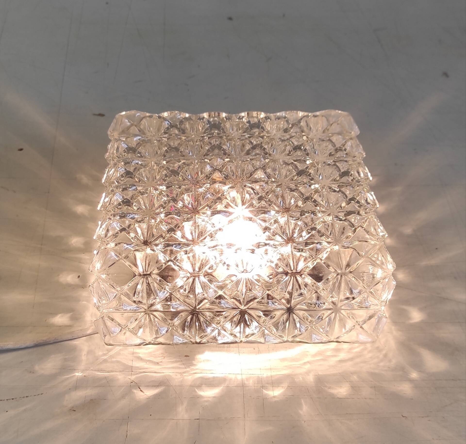 Ceiling light or wall sconce in moulded glass - mid 20th century.
