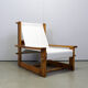 Italian brutalist pine sling chair