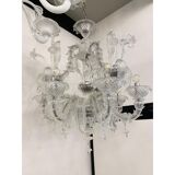 Lustre en verre transparent de style Murano