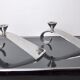 Pair of comma candlesticks by matthew hilton, England, 1980