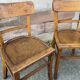 Pair of French bistro chairs vintage meat