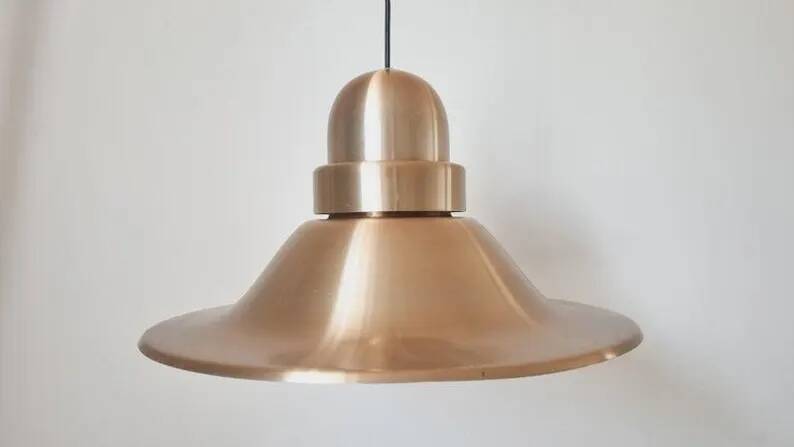 Large Midcentury Copper Pendant, Denmark, 1970s