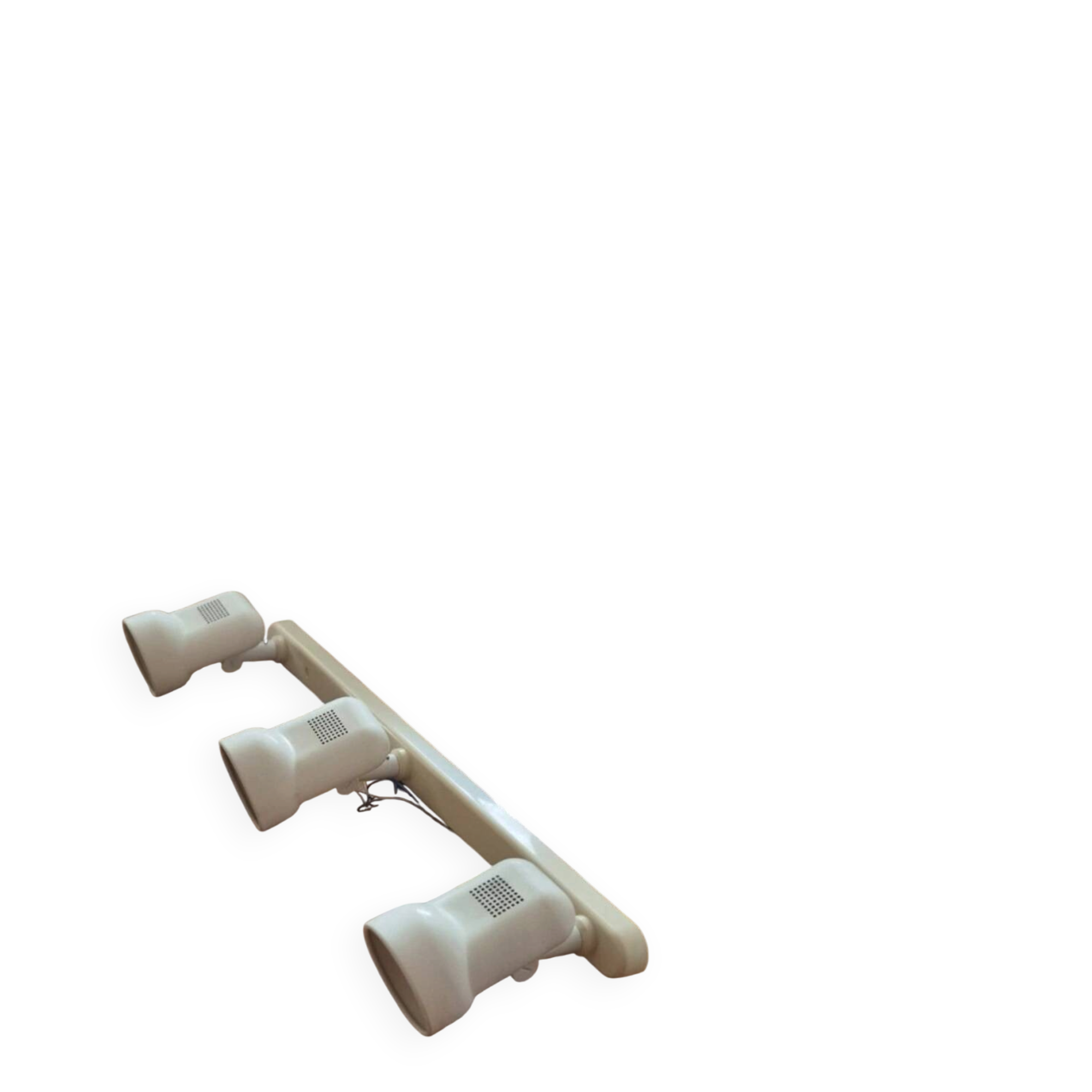 Wall lamp bar three spots vintage style Lita white beige 70s