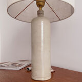 Lampe grès et jute tissée