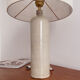 Lampe grès et jute tissée