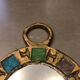 Lead mirror and colorful 1960s glasses 12x16cm