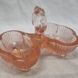 1970 pink glass salt cellars