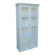 Parisian style display cabinet with 2 doors and 3 shelves in Luxembourg green.