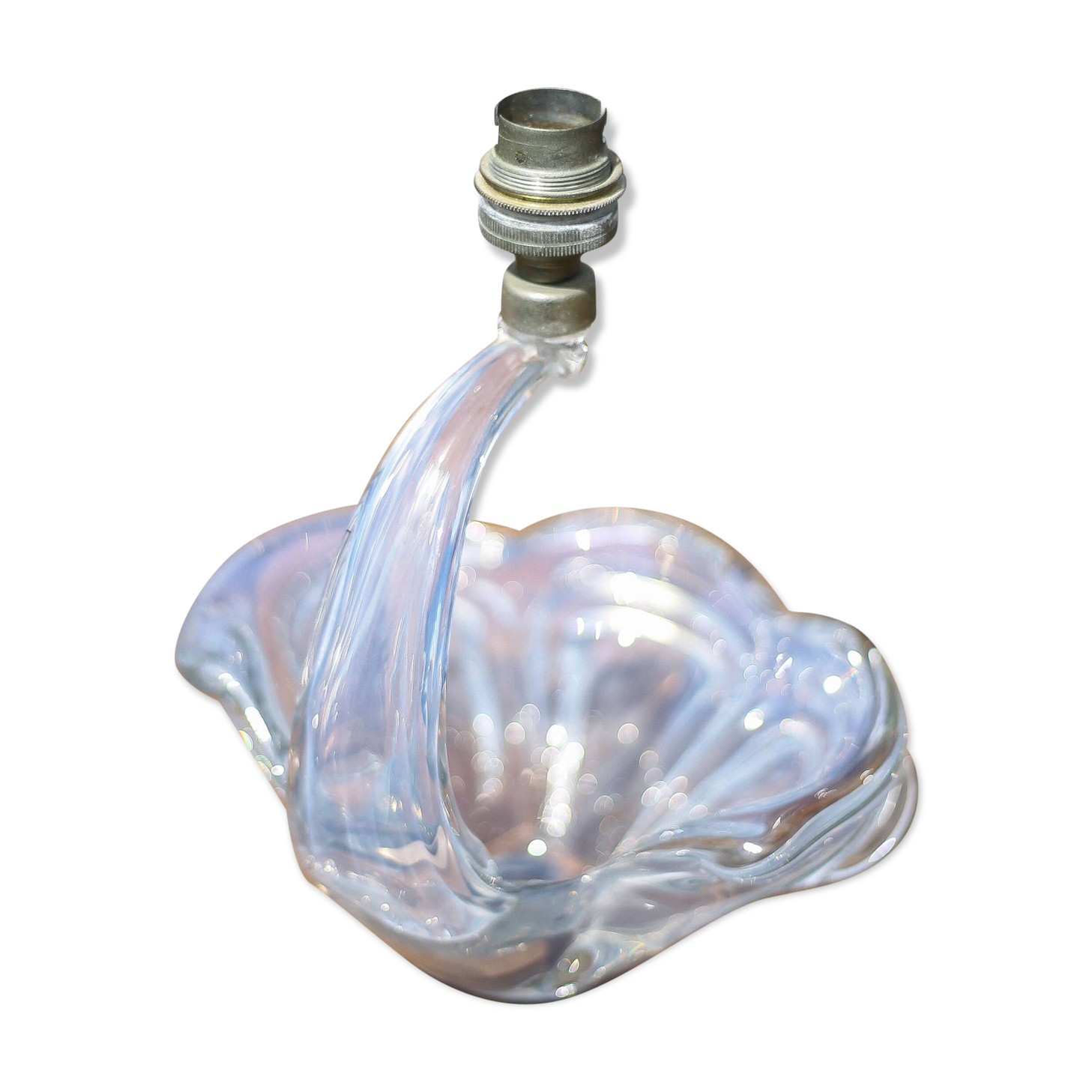 vintage crystal lamp, opalescent lamp base, bedside lamp, crystal table lamp, decoration