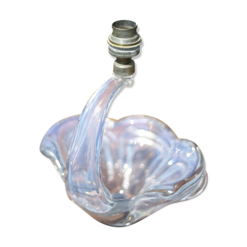 vintage crystal lamp, opalescent lamp base, bedside lamp, crystal table lamp, decoration