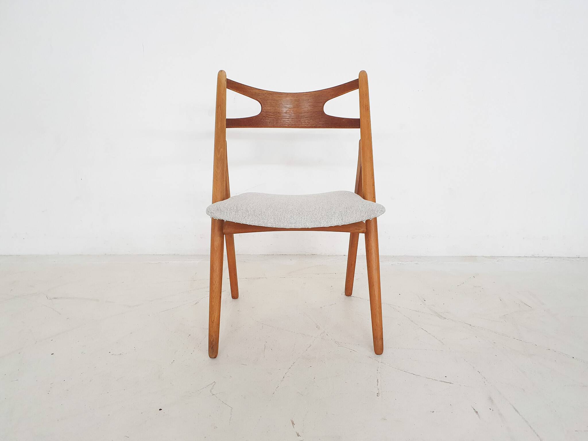 Chaise de salle à manger Hans Wegner pour Carl Hansen and Son « Sawbuck » ou CH29p