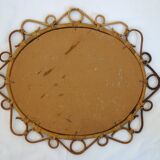 Rare oval bamboo mirror circa 1960