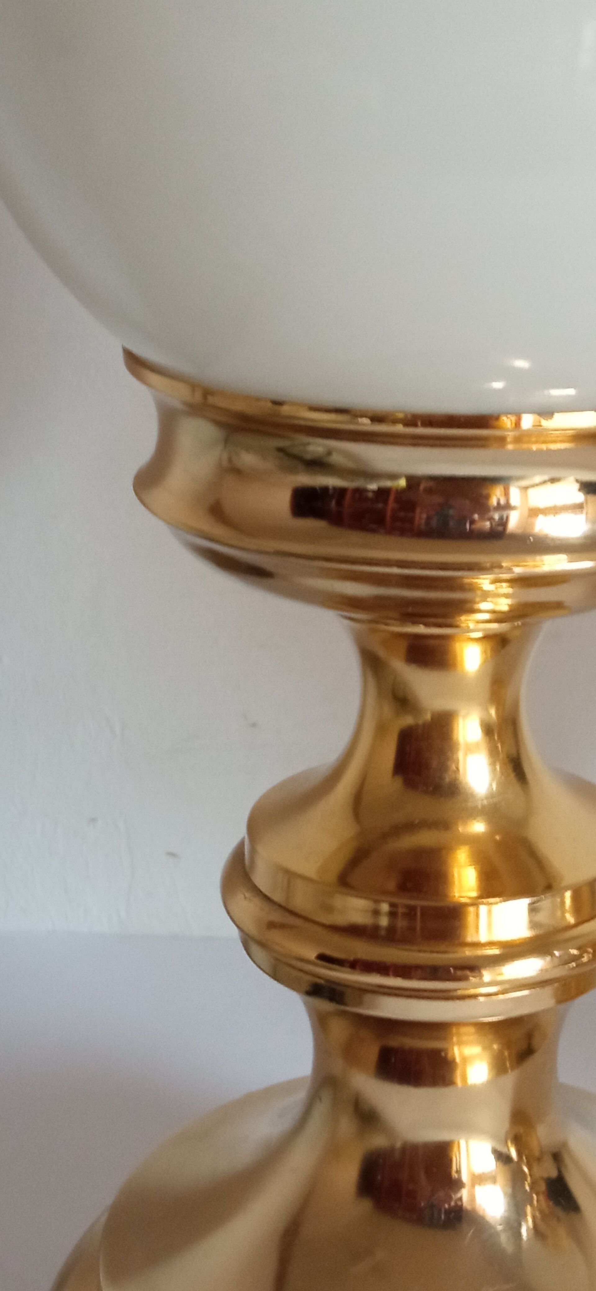 Pair of gilded metal lamps