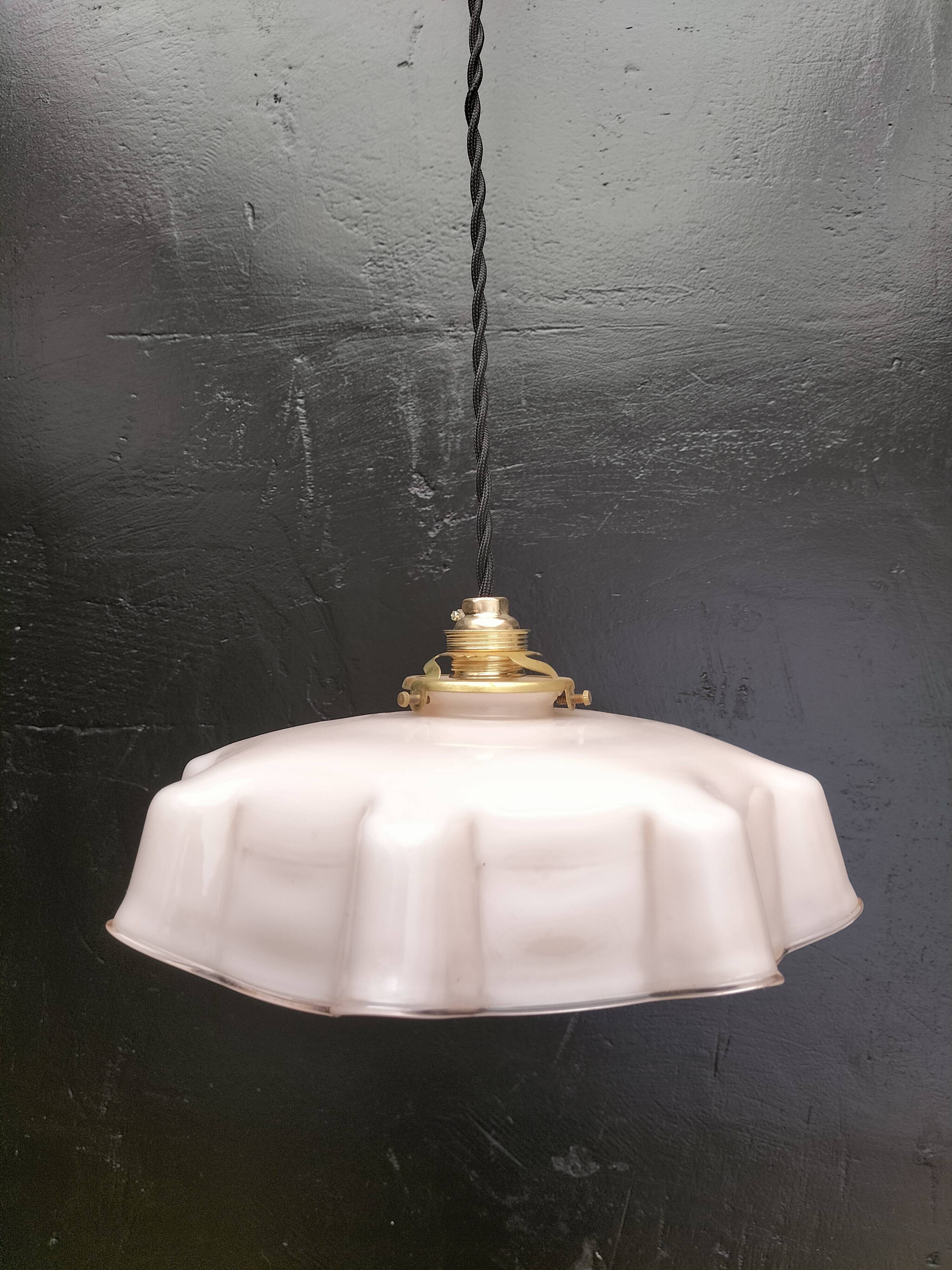 Pink opaline pendant light