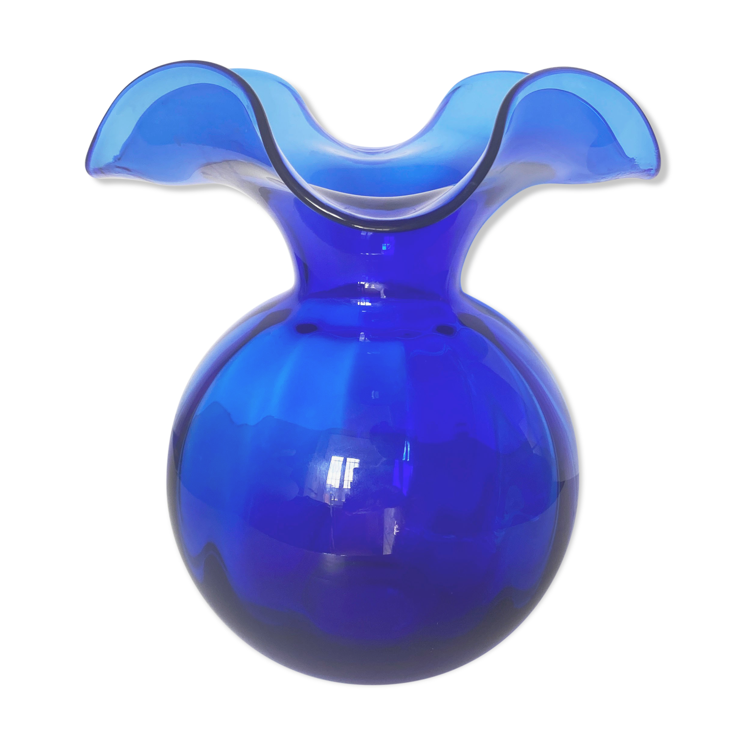 Blue glass vase