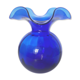 Vase en verre bleu