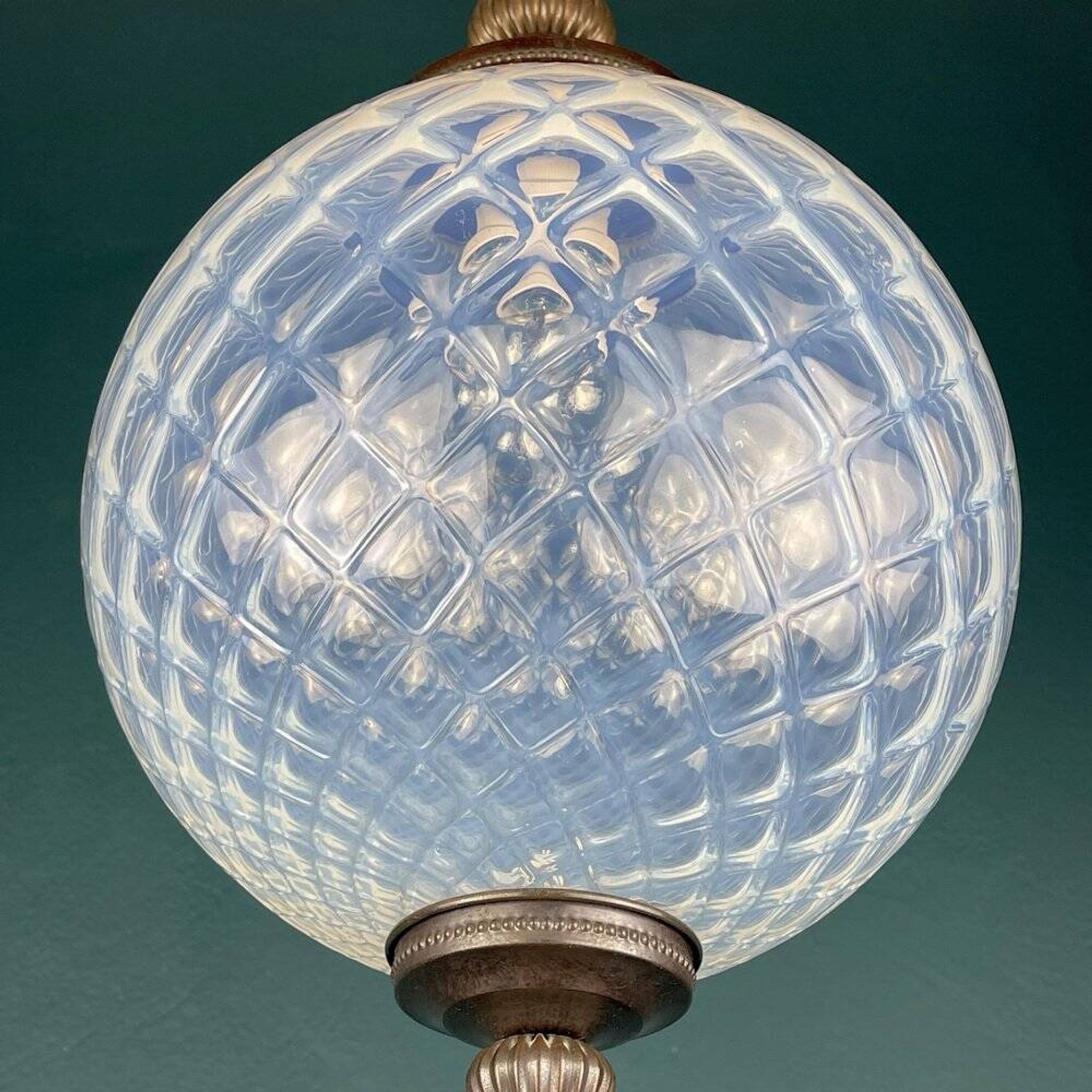 Vintage Blue Murano Sphere Pendant Lamp, Italy, 1970s