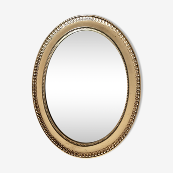 Miroir ovale doré 37x46cm
