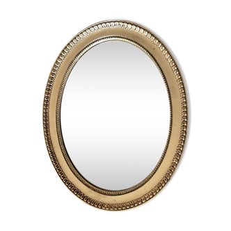 Miroir ovale doré 37x46cm