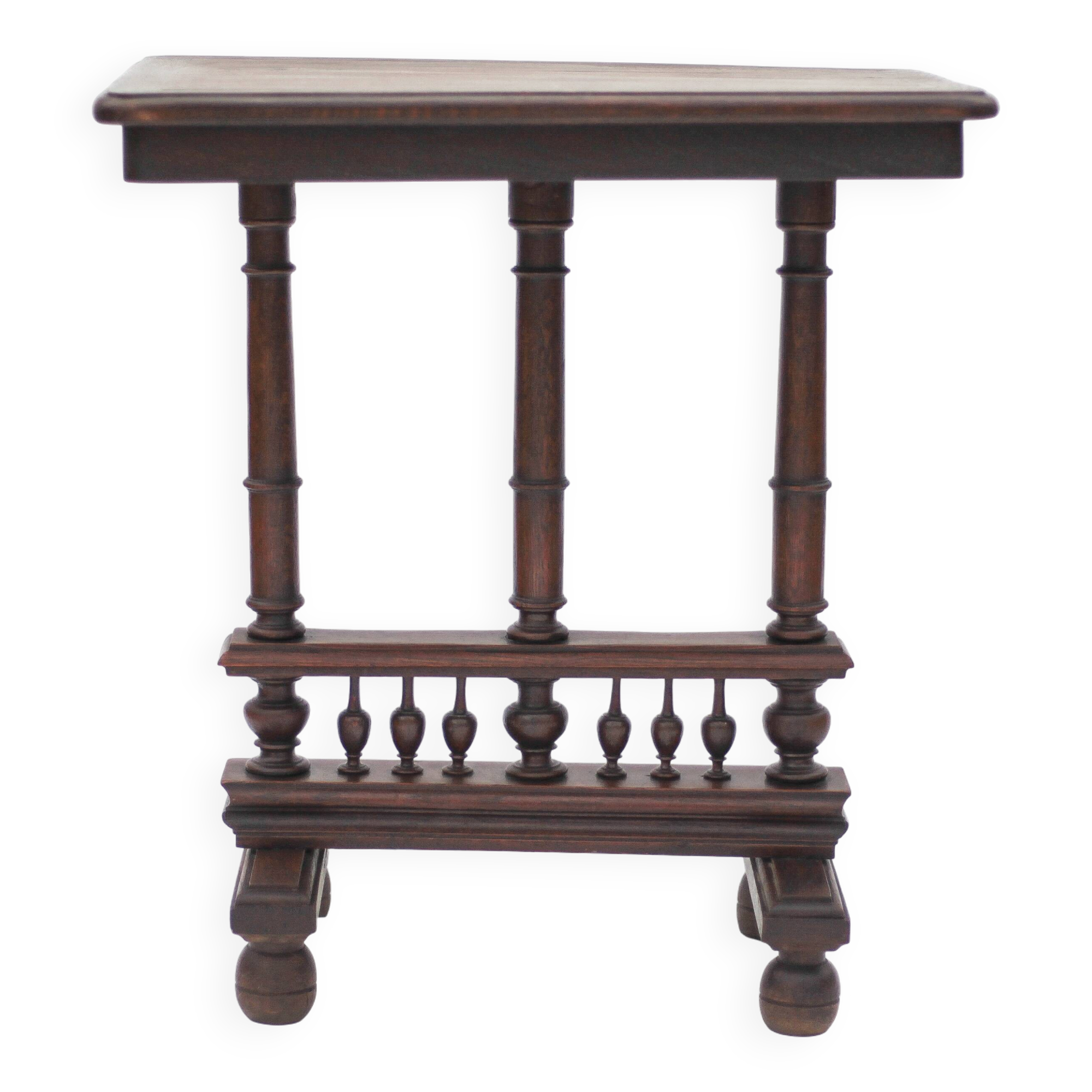 Renaissance-style wooden table or console, antique furniture, side table.
