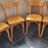 Set of 4 bistro chairs by A. Cartier, 1957