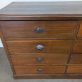 Banque de magasin à tiroirs en chêne