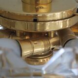 Kinkeldey gold plated and faceted glass chandelier, 1960s