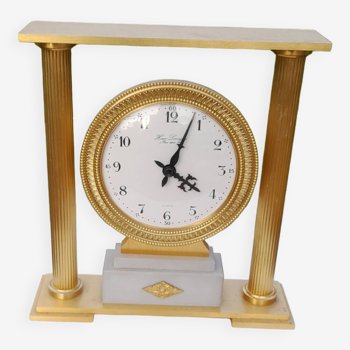 Quartz column clock in gilded bronze Hour Lavigne Paris n°1226 78