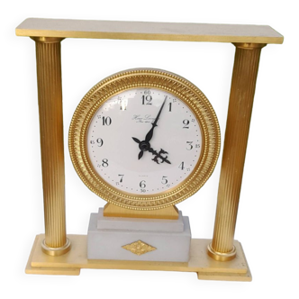 Quartz column clock in gilded bronze Hour Lavigne Paris n°1226 78