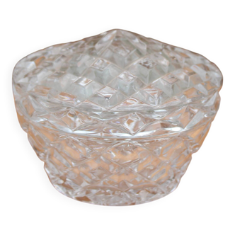 Chiseled Glass Box with Lid - Sugar Bowl