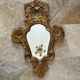 Miroir en bois doré style baroque Louis XIV, 39x67 cm