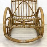 Vintage 1960s rattan rocking chair