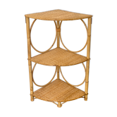 Etagère d'angle en rotin