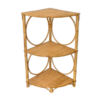 Rattan corner shelf