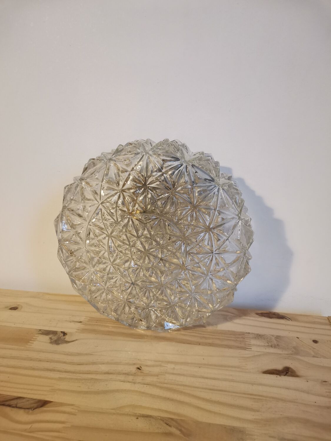 Vintage ceiling lamp molded glass