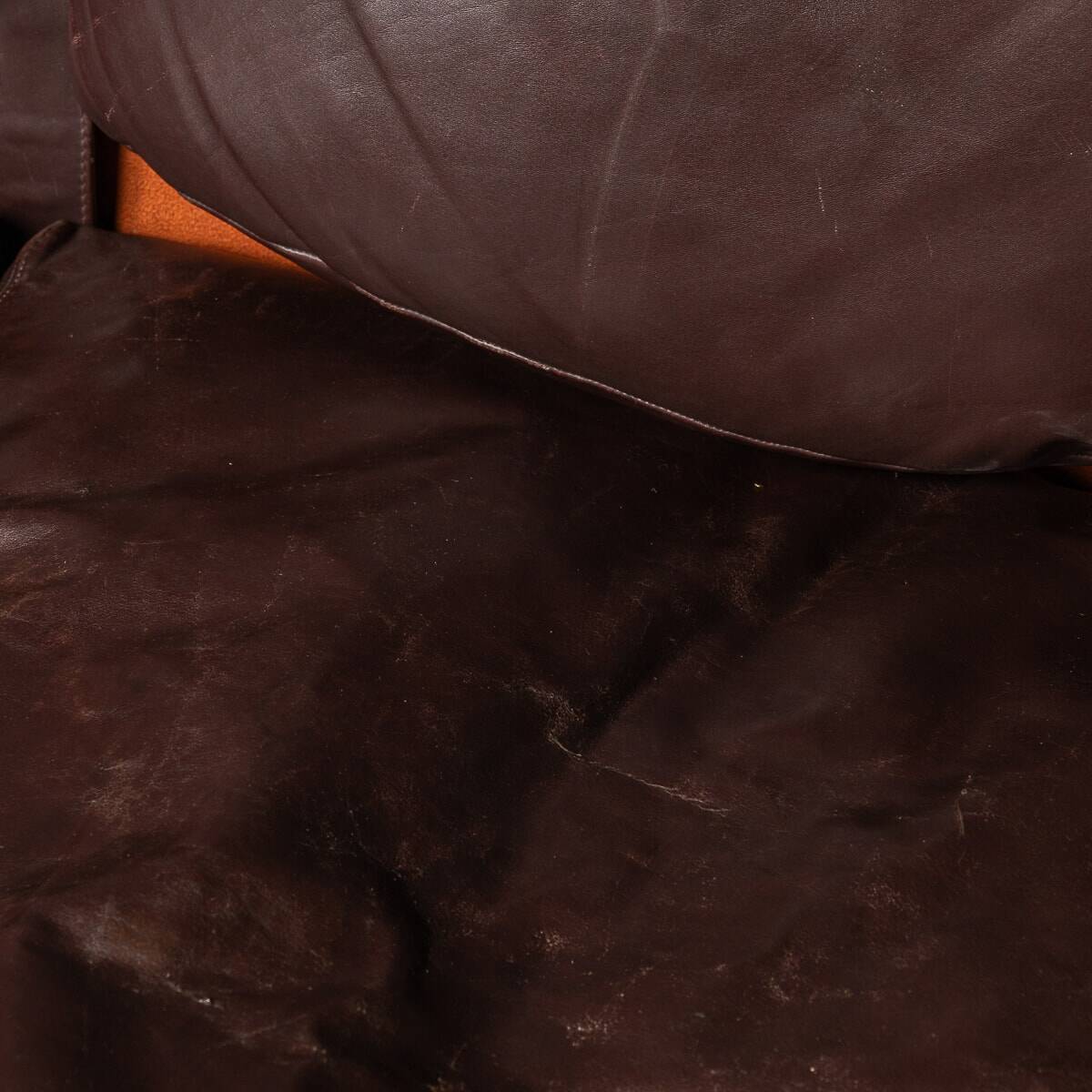 A 20thc italian brown leather sofa by gae aulenti for poltronova c.1962
