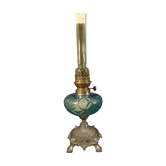 Lampe à pétrole verre bleue