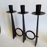 Black wrought iron candle holder 50s