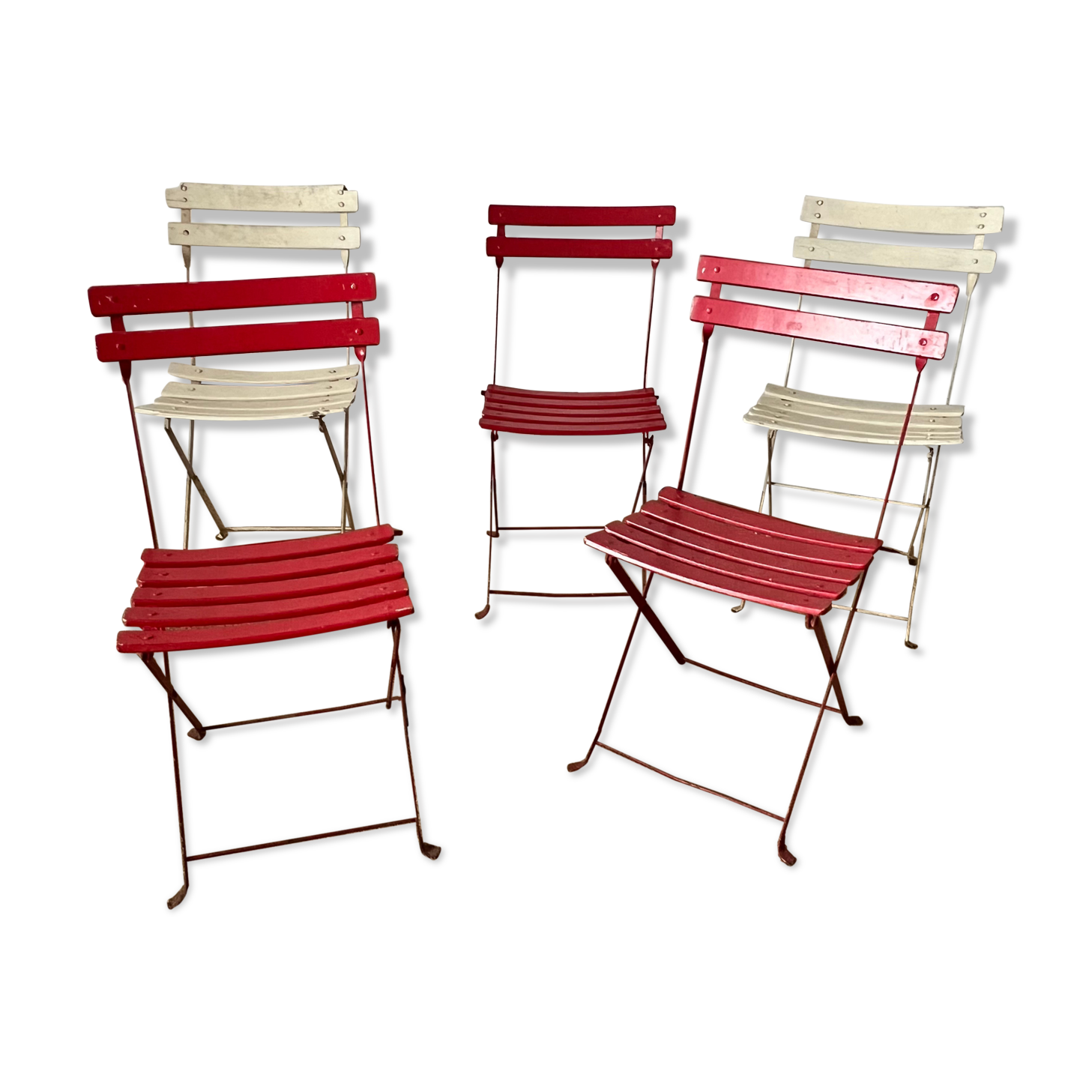 Set of 5 guinguette chairs