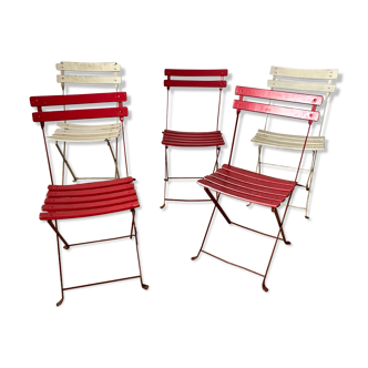 Lot de 5 chaises guinguette