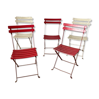 Set of 5 guinguette chairs