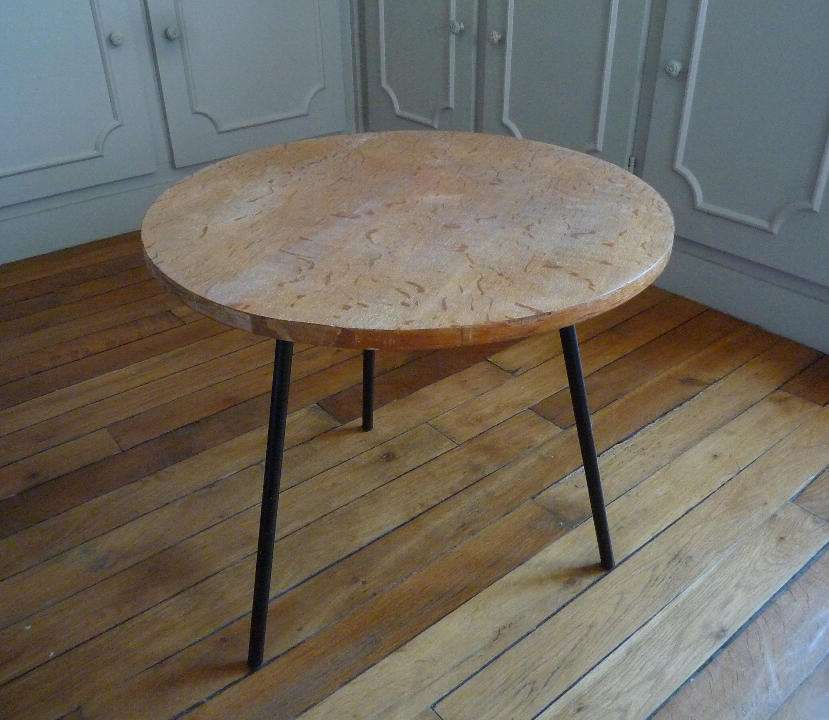 Side table in wood and metal vintage 1960s